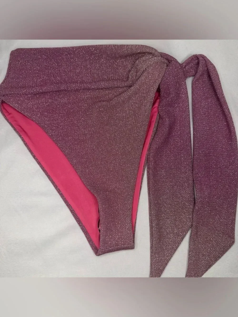 Beach Riot Metallic Bikini Bottom with Side Tie Size XS